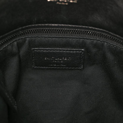 Saint Laurent Lambskin Quilted Monogram Monochrome Medium Loulou Puffer Chain Satchel Black 6 of 11