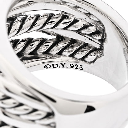 David Yurman Sterling Silver 18mm Wide Crossover Cable Ring 57 8 4 of 4