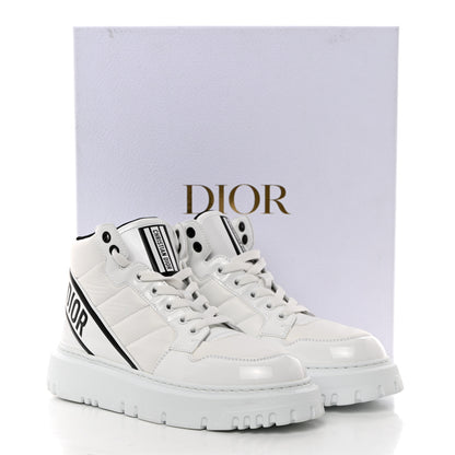 Christian Dior CHRISTIAN DIOR Nylon Fabric Womens D-Player High Top Sneakers 37 White Black 9 of 9
