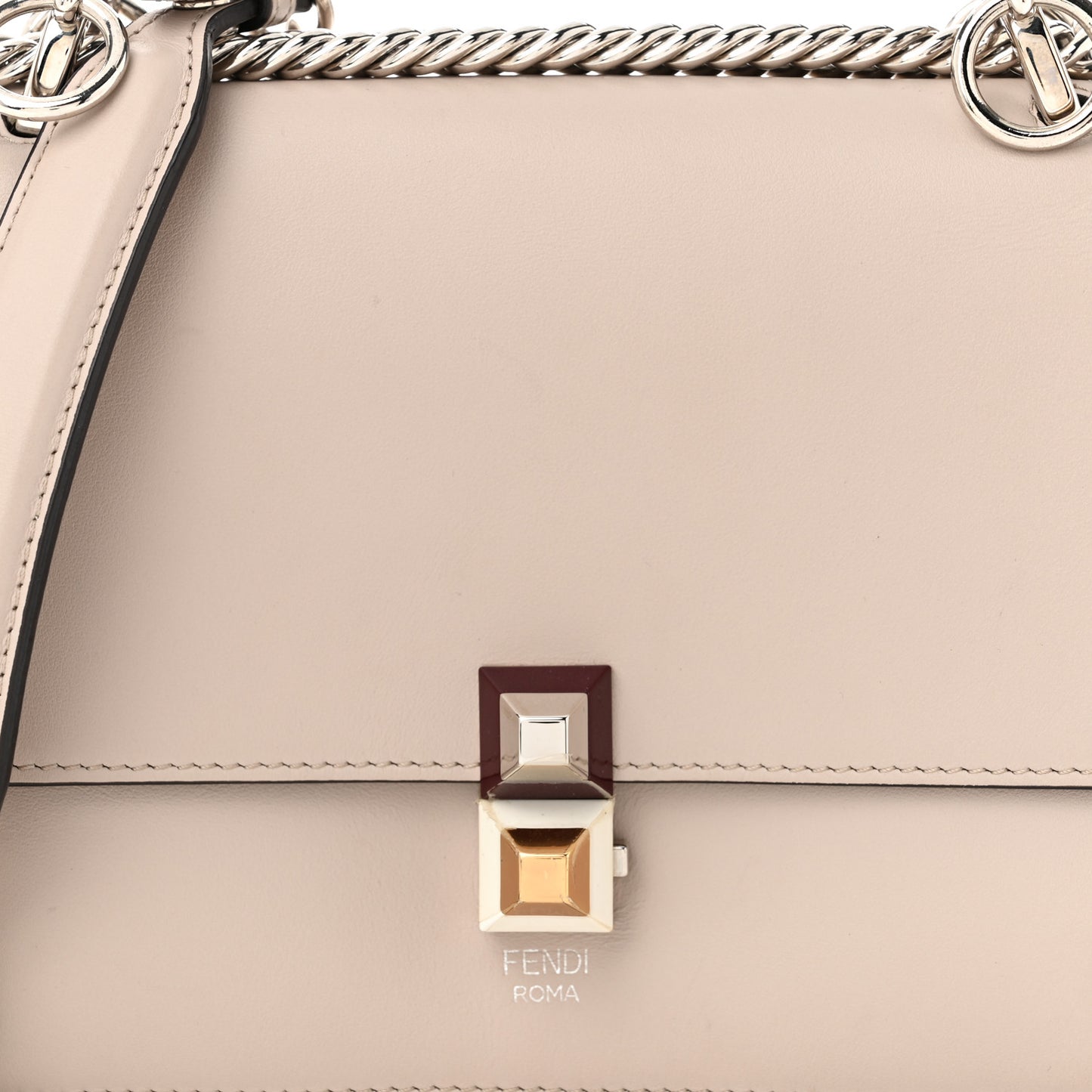 Vitello Liberty Studded Small Kan I Shoulder Bag Grigio Polvere Multicolor