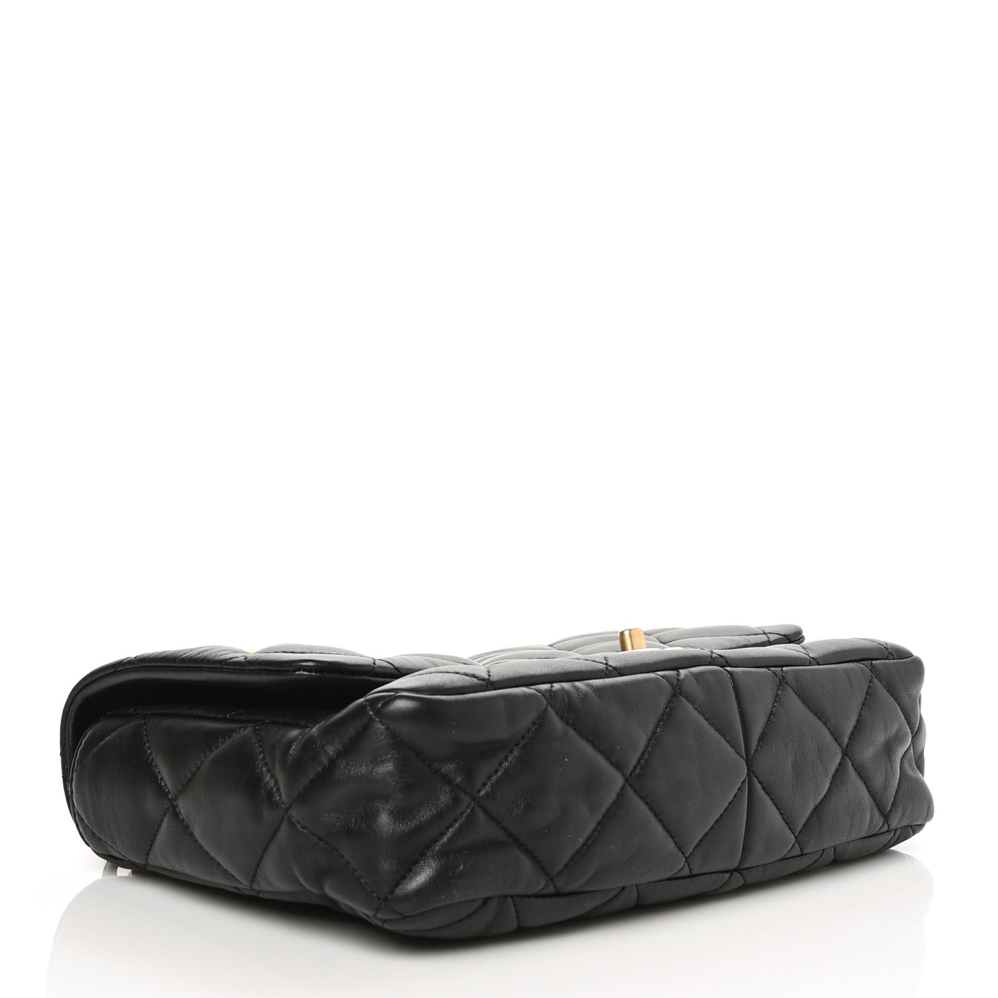Lambskin Quilted Large CC Funky Town Flap Black