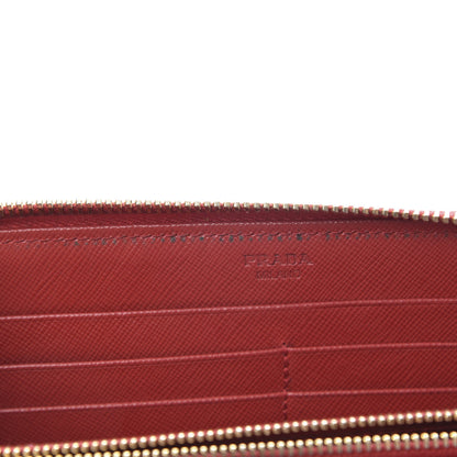 Prada Saffiano Triangle Zip Around Wallet Fuoco 8 of 10