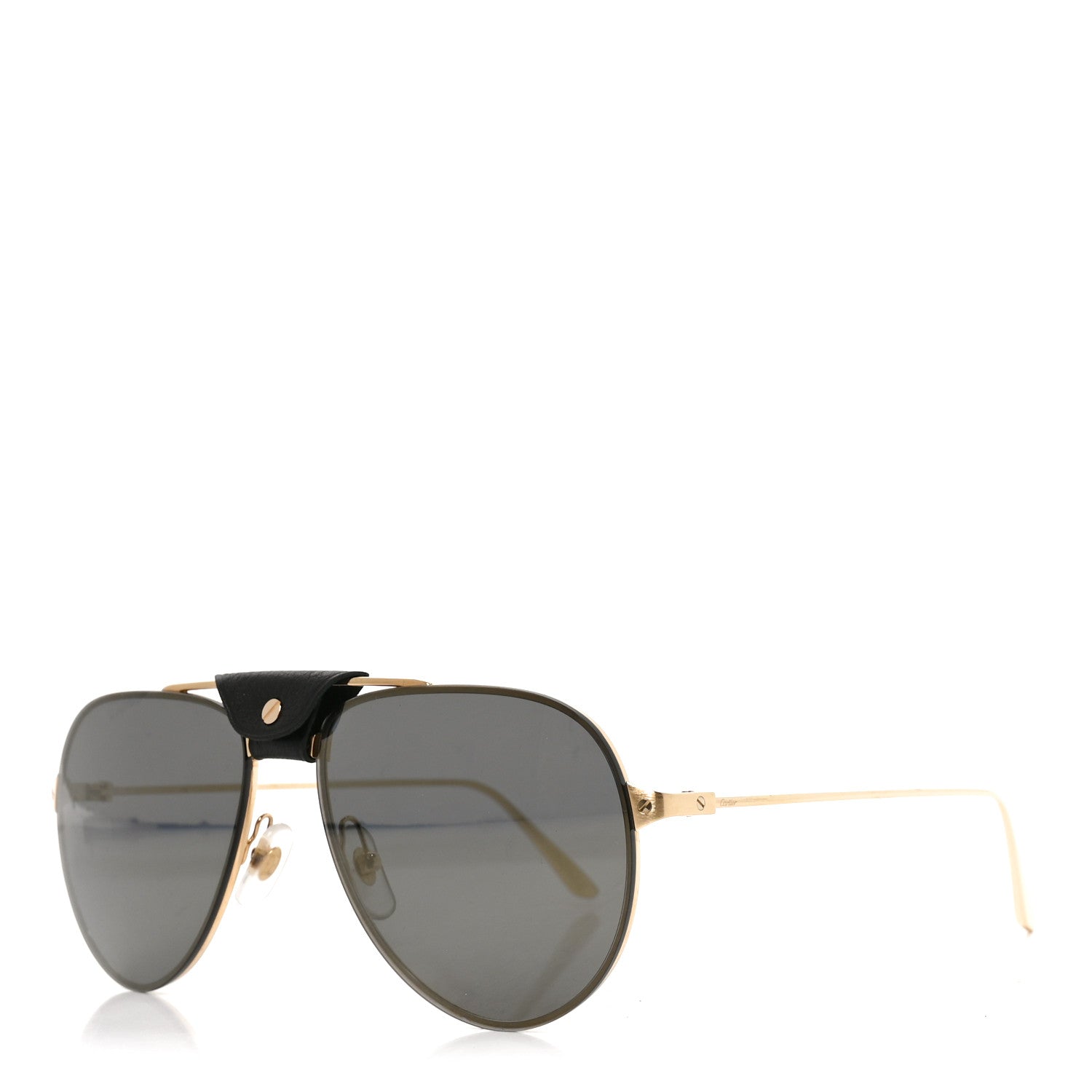 Cartier Santos De Cartier Aviator Sunglasses CT0166S Gold 1 of 7