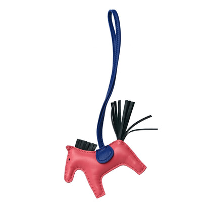 Hermes Milo Lambskin Grigri Rodeo Horse Bag Charm PM Rose Azalee Vert Cypress Bleu Electrique 3 of 3