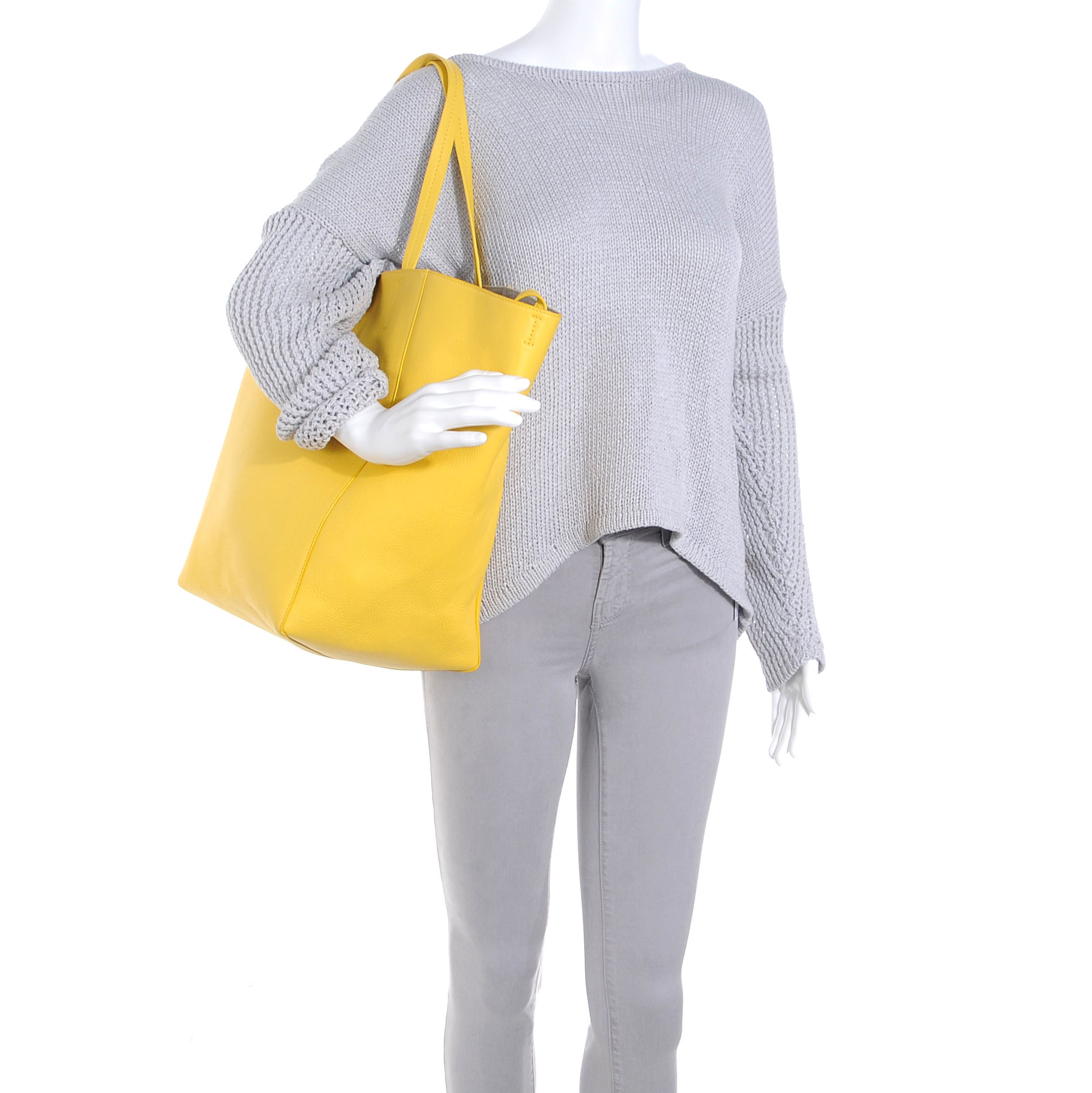 Celine Calfskin Medium Horizontal Cabas Phantom Sun Yellow 2 of 8