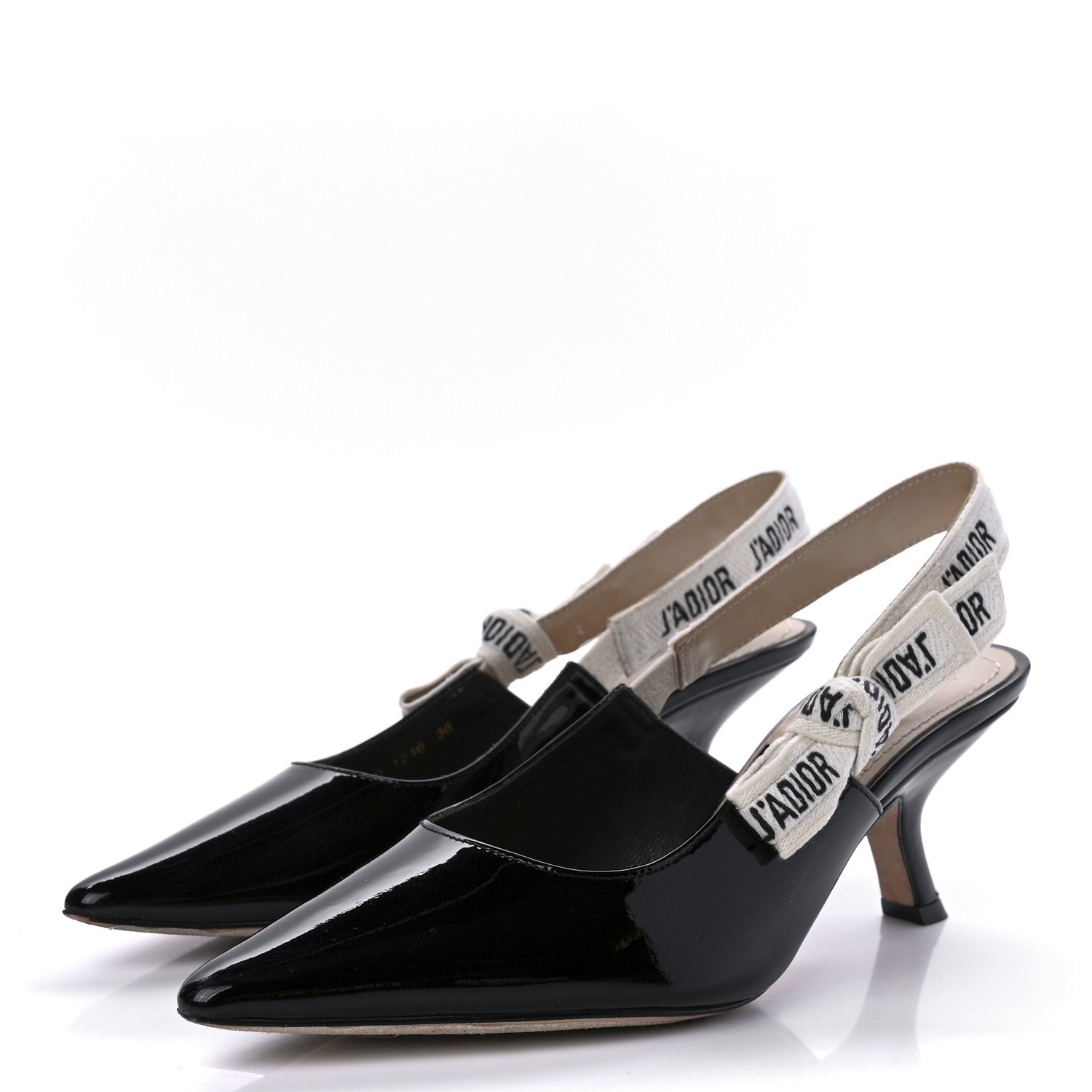 Christian Dior Patent Ribbon J'Adior Slingback 65mm Pumps 36 Black 3 of 8