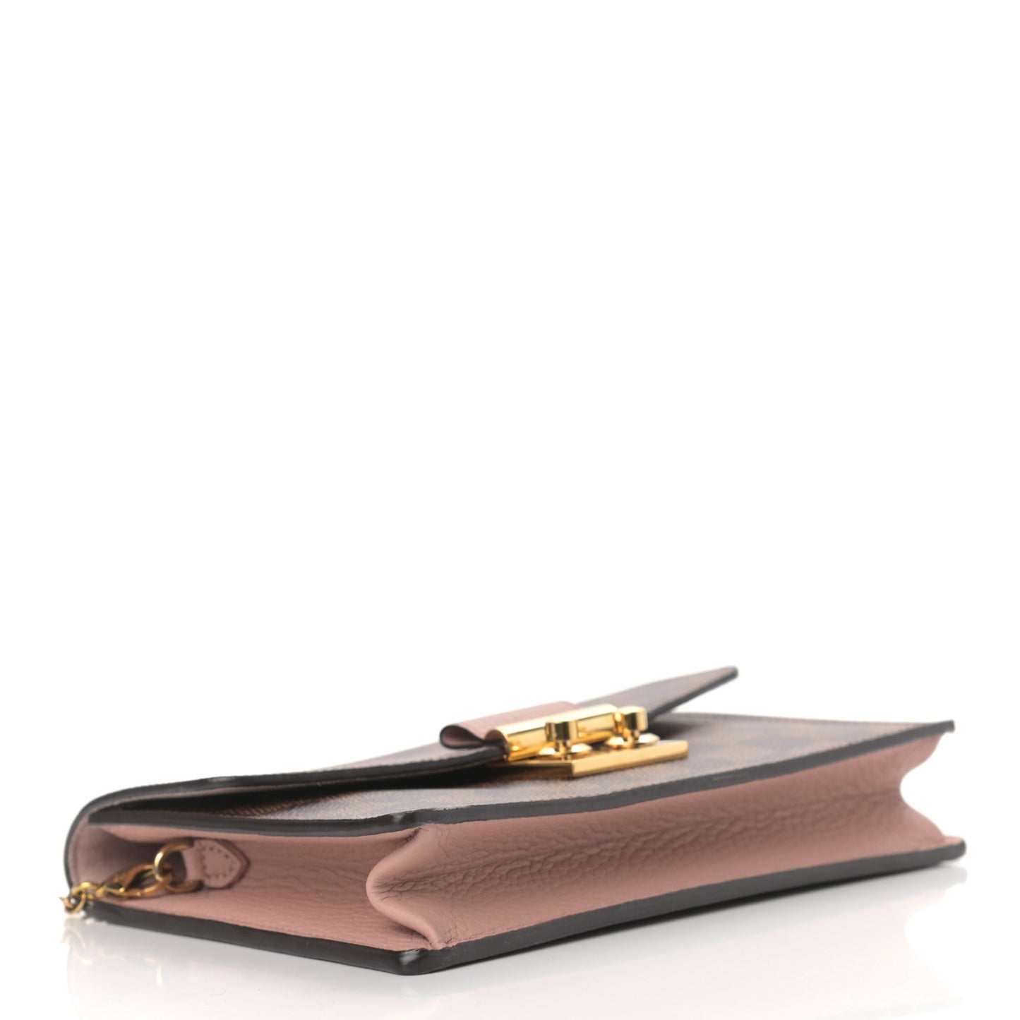 Damier Ebene Croisette Chain Wallet Magnolia