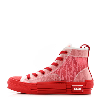 Christian Dior Technical Canvas Oblique Mens B23 High Top Sneakers 39 Bordeaux Rouge 1 of 9