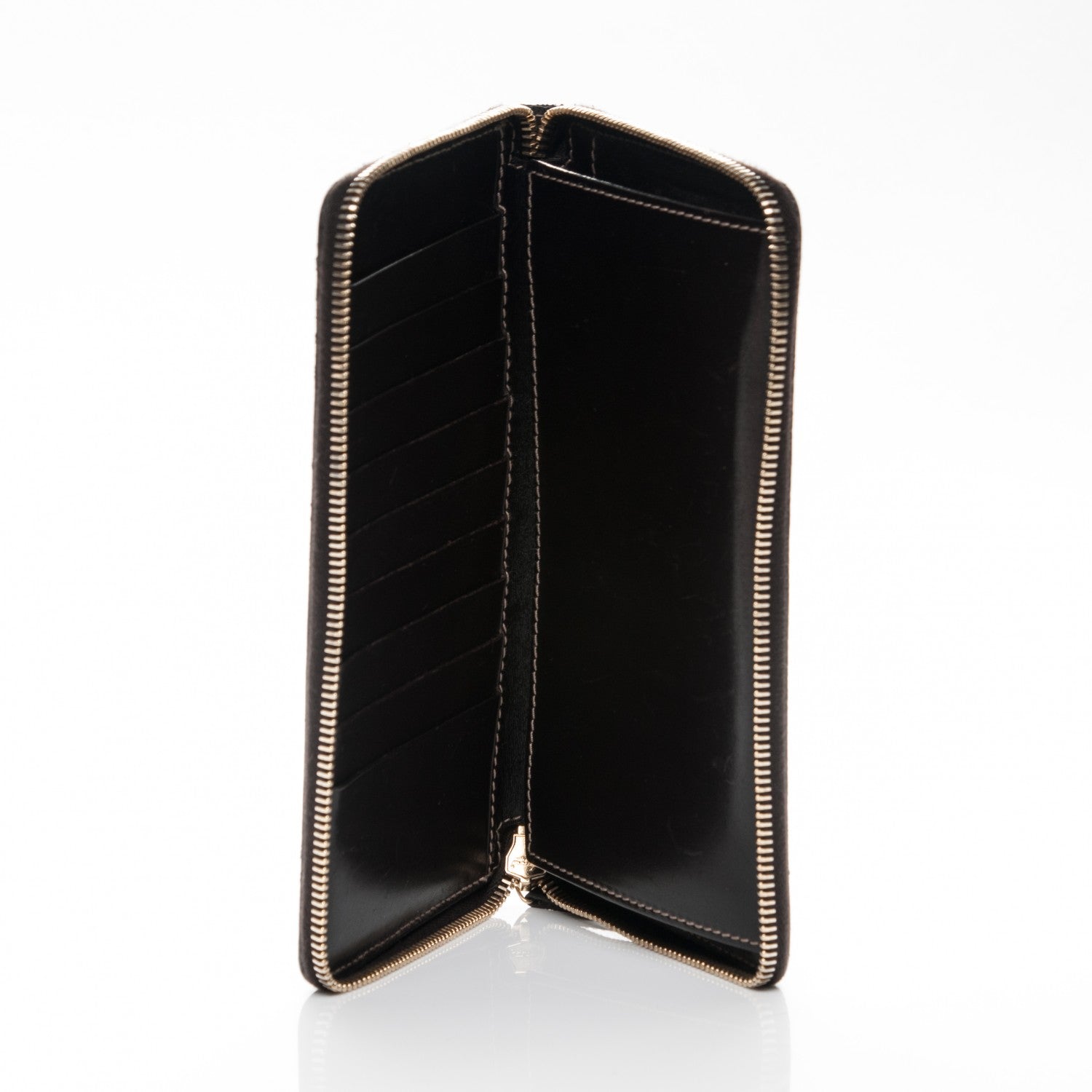 Gucci GG Plus Monogram Joy Zip Around Organizer Wallet Beige Ebony Dark Brown 5 of 7