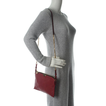Burberry Signature Grain Calfskin Check Embossed Peyton Crossbody Clutch Bag Military Red 2 of 10