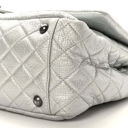 Chanel Metallic Calfskin Quilted Small XXL Travel Flap Bag Silver 9 of 9