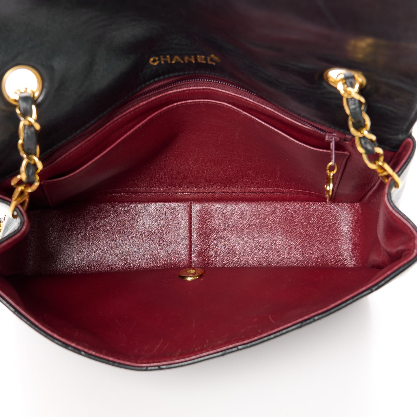 Lambskin Quilted Medium Single Flap Black