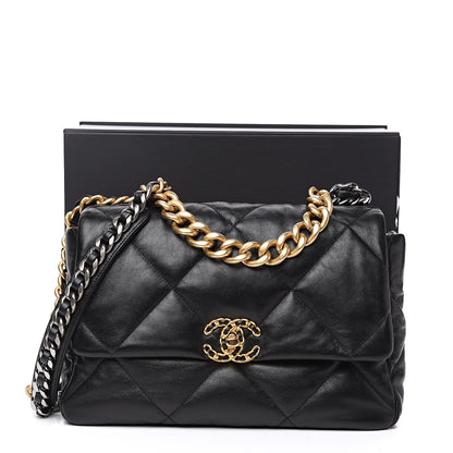 Chanel Lambskin Quilted Large 19 Flap Black 11 of 11
