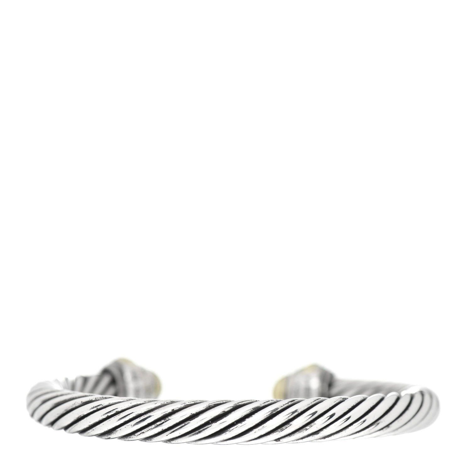 David Yurman Sterling Silver 14K Yellow Gold 7mm Cable Classics Bracelet 2 of 3