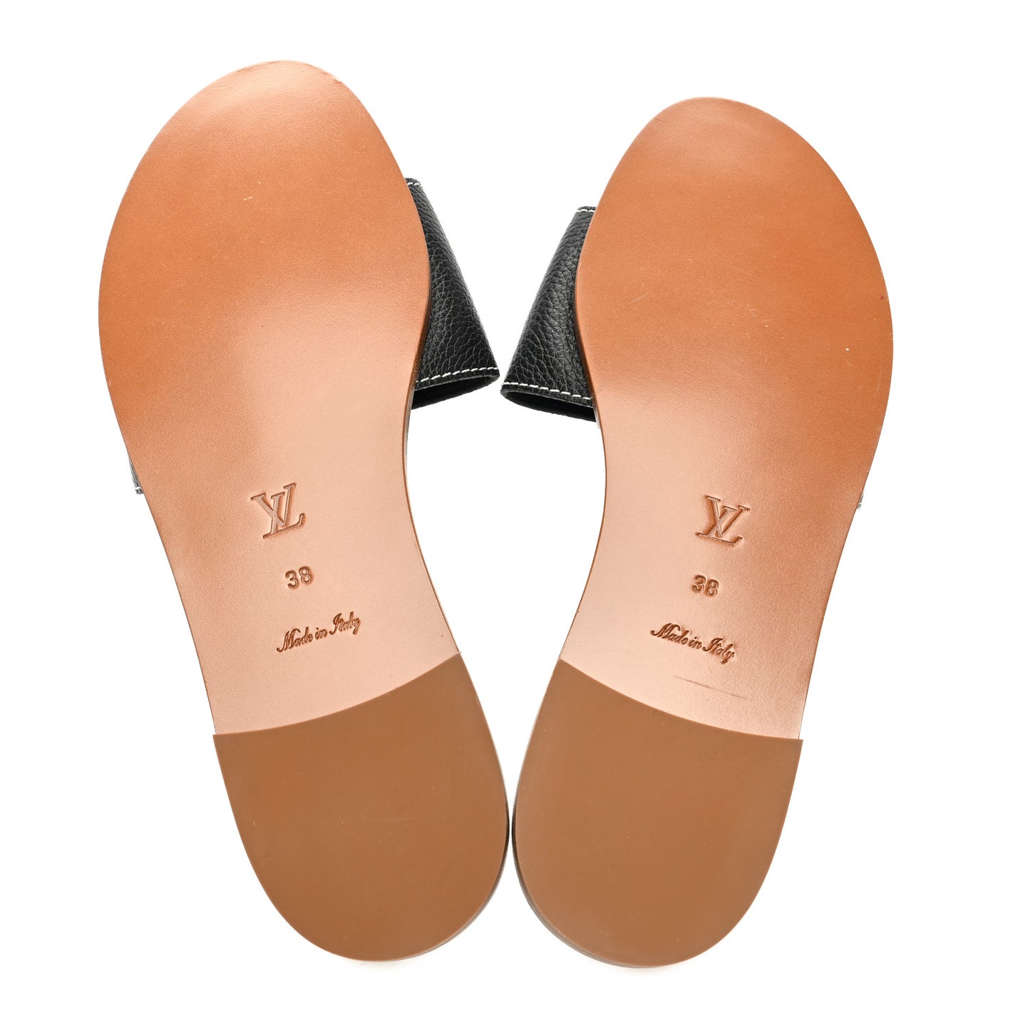 Calfskin Lock It Flat Mule 38 Black