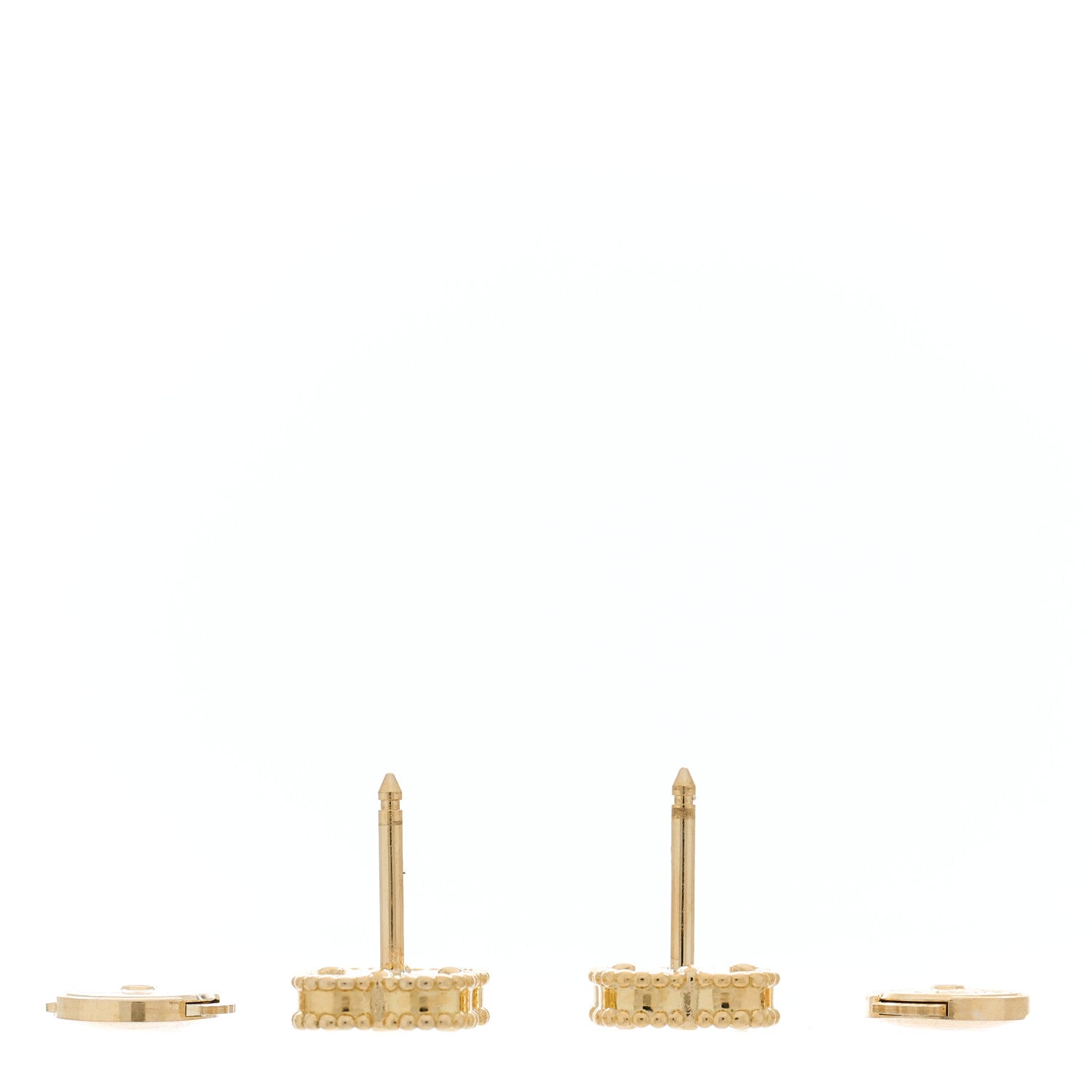 Van Cleef & Arpels 18K Yellow Gold Black Onyx Sweet Alhambra Earrings 3 of 4