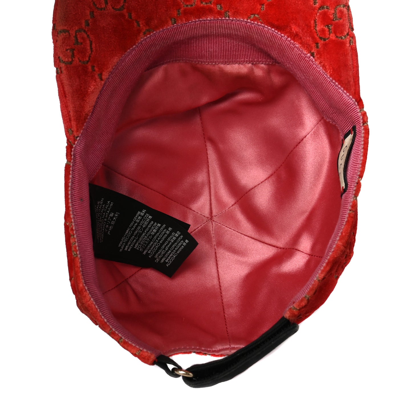 Velvet GG Monogram Baseball Hat S Pink