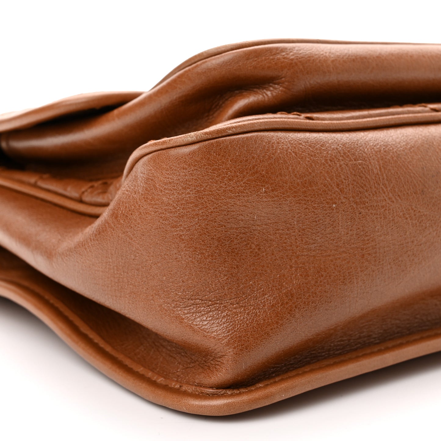 Crinkled Calfskin Matelasse Monogram Medium Niki Chain Satchel Caramel