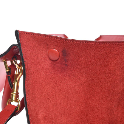 Celine Drummed Calfskin Suede Small Trapeze Coquelicot 13 of 16