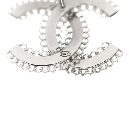 Chanel CC Chain Earrings Silver 4 of 4