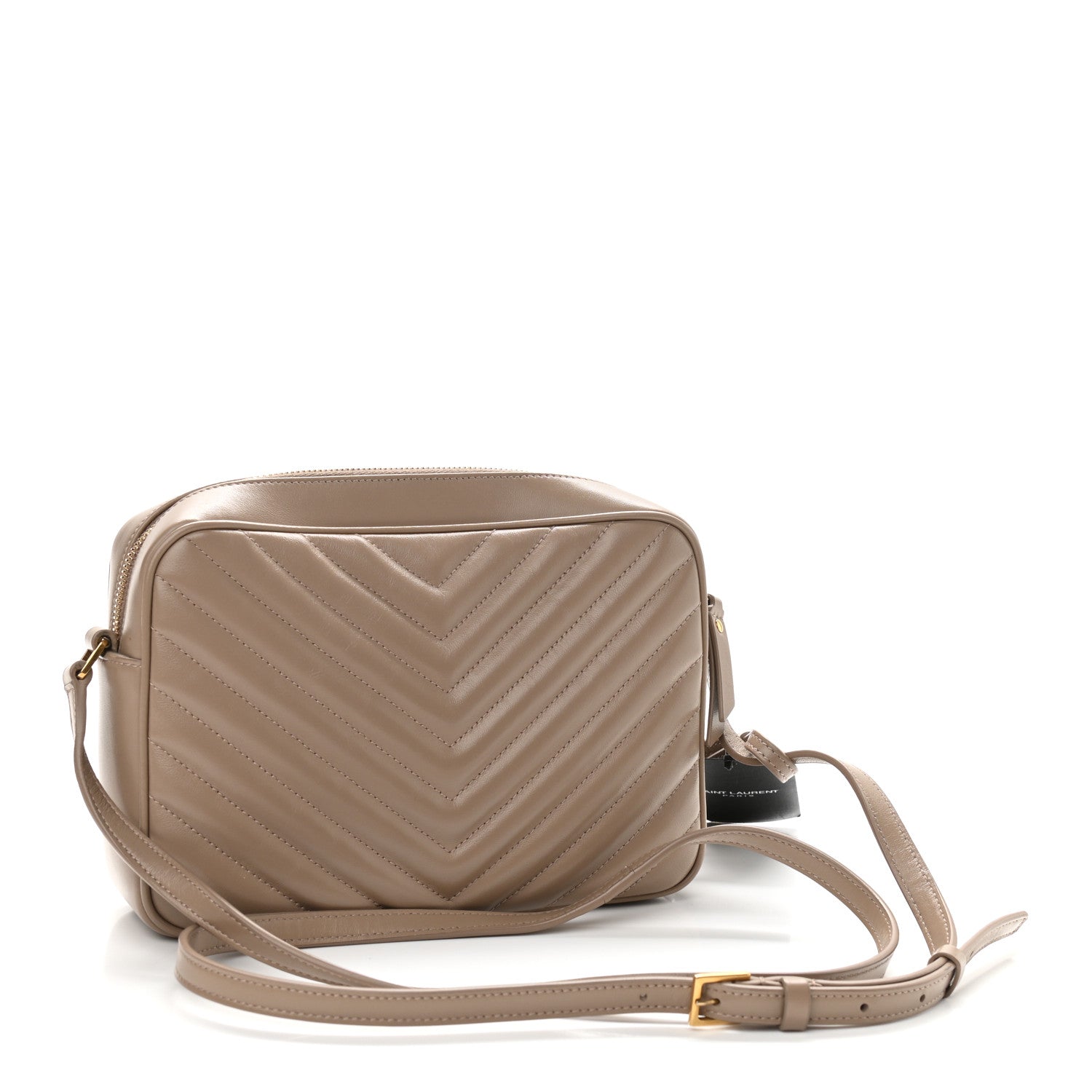 Saint Laurent Calfskin Matelasse Monogram Lou Camera Bag Dark Beige 3 of 11