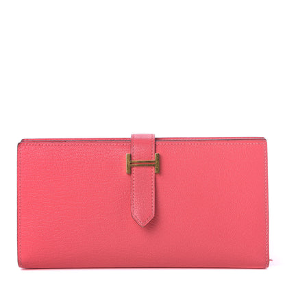 Hermes Chevre Mysore Bearn Gusset Wallet Rose Azalee 1 of 13