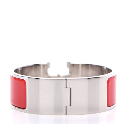 Hermes Enamel Wide Clic Clac H Bracelet PM Rouge Bandana 3 of 4