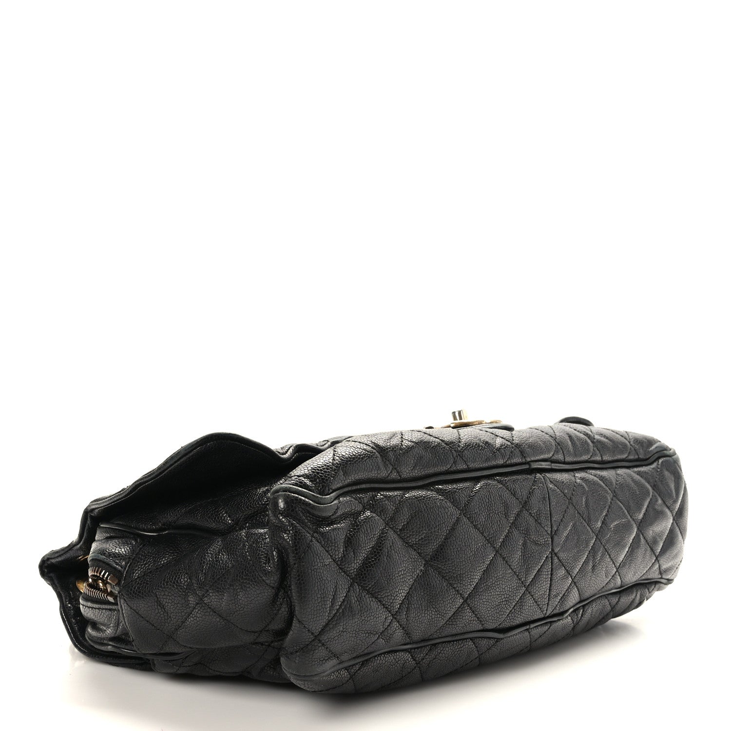 Chanel Crumpled Grained Calfskin Quilted Maxi Shiva Flap Black 4 of 9