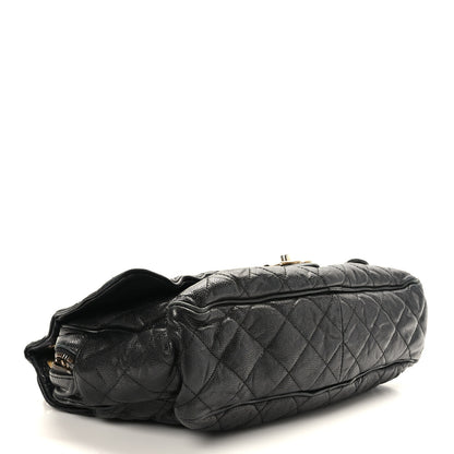 Chanel Crumpled Grained Calfskin Quilted Maxi Shiva Flap Black 4 of 9