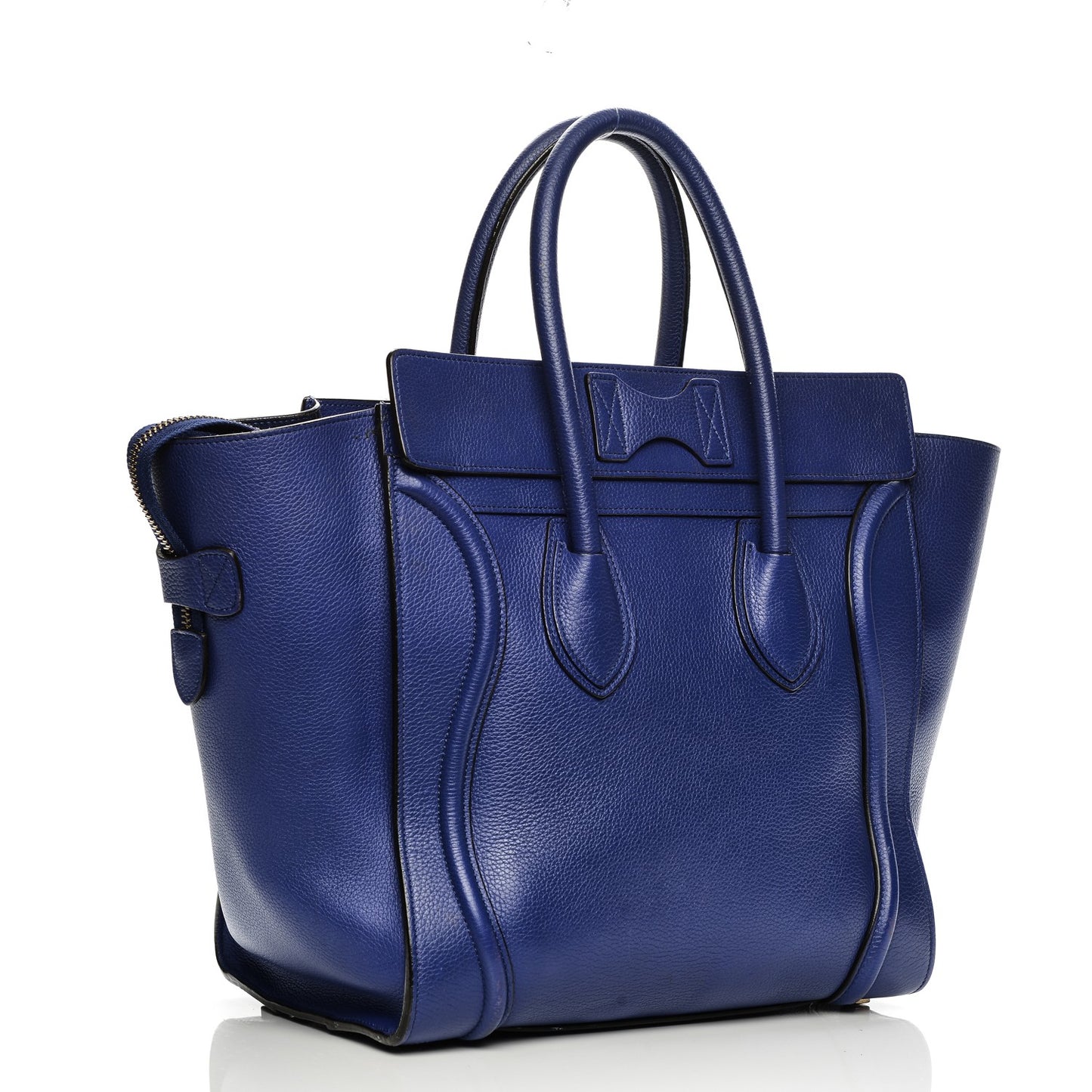 Drummed Calfskin Mini Luggage Indigo