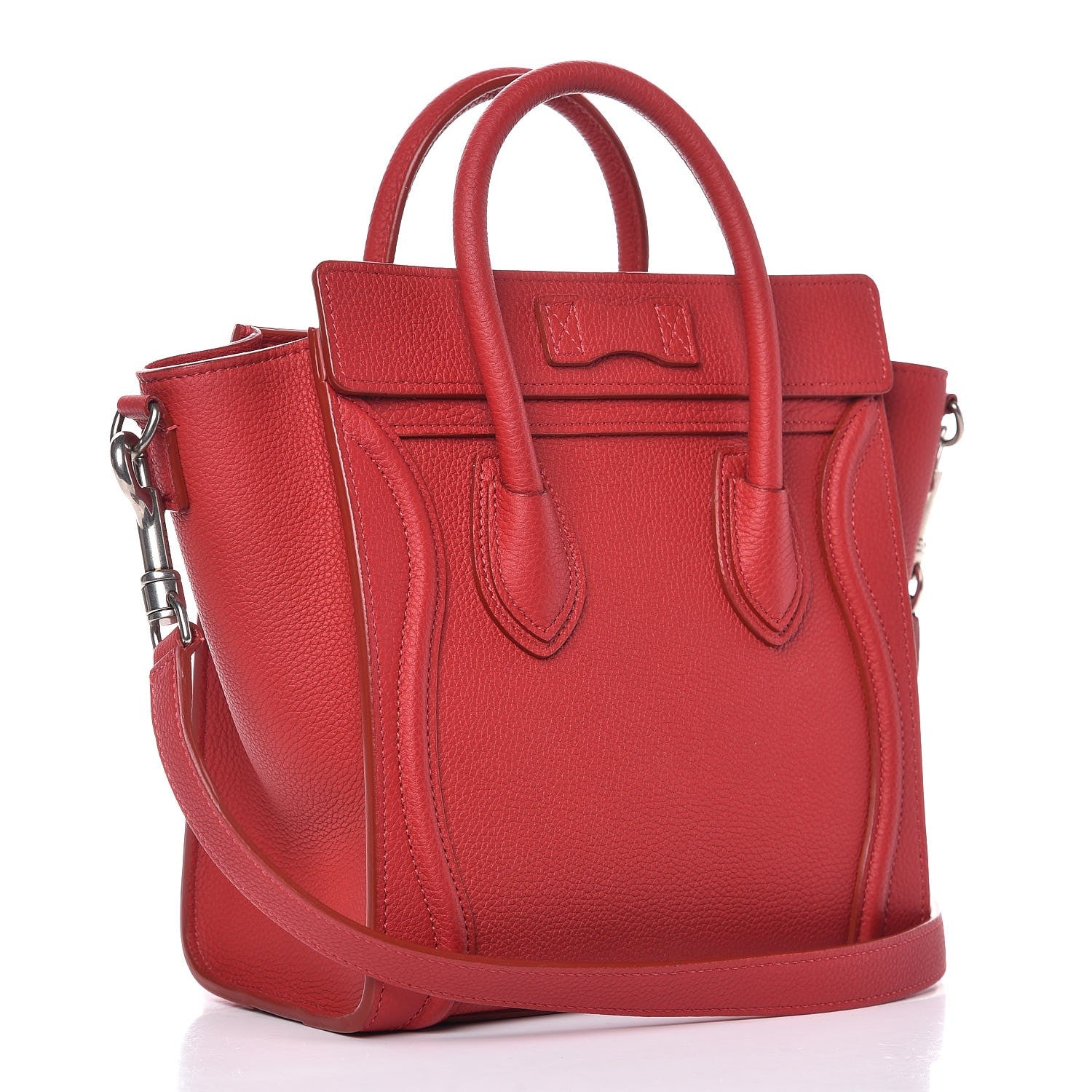 Celine Baby Grained Calfskin Nano Luggage Red 3 of 8
