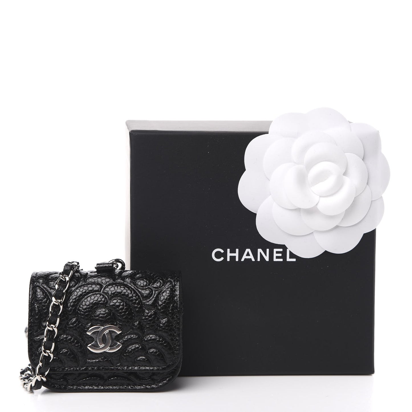 Caviar Camellia Embossed Airpods Pro Case Black