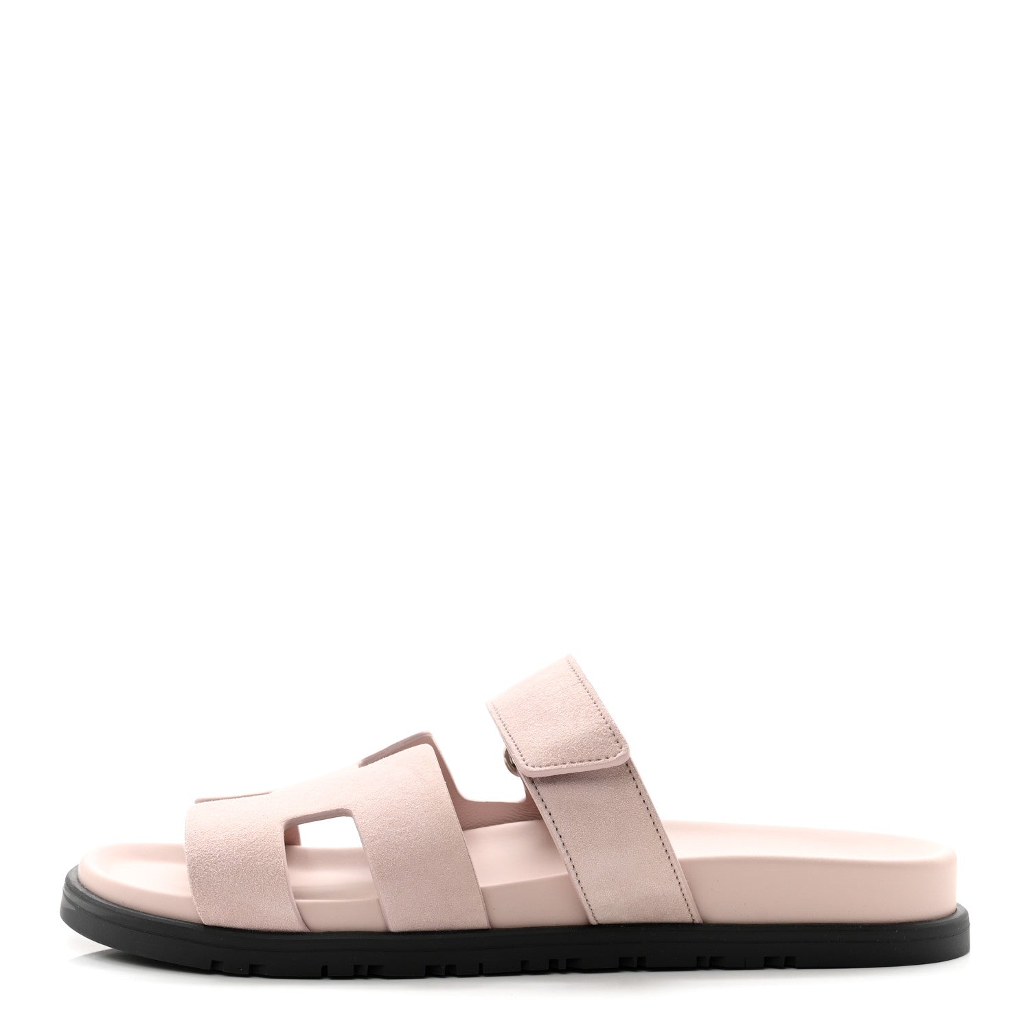 Hermes Suede Goatskin Womens Chypre Sandals 39 Rose Porcelaine 1 of 9