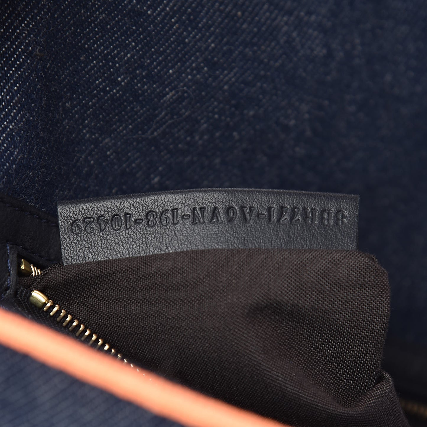 Denim Large Baguette Blue Arancio Fluo