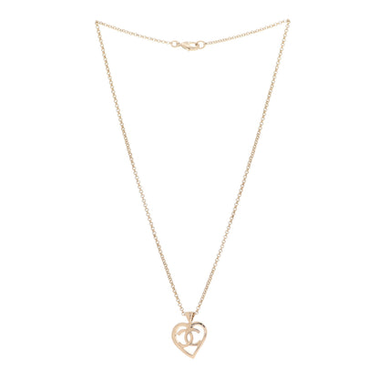 Chanel CC Heart Chain Pendant Necklace Gold 3 of 6