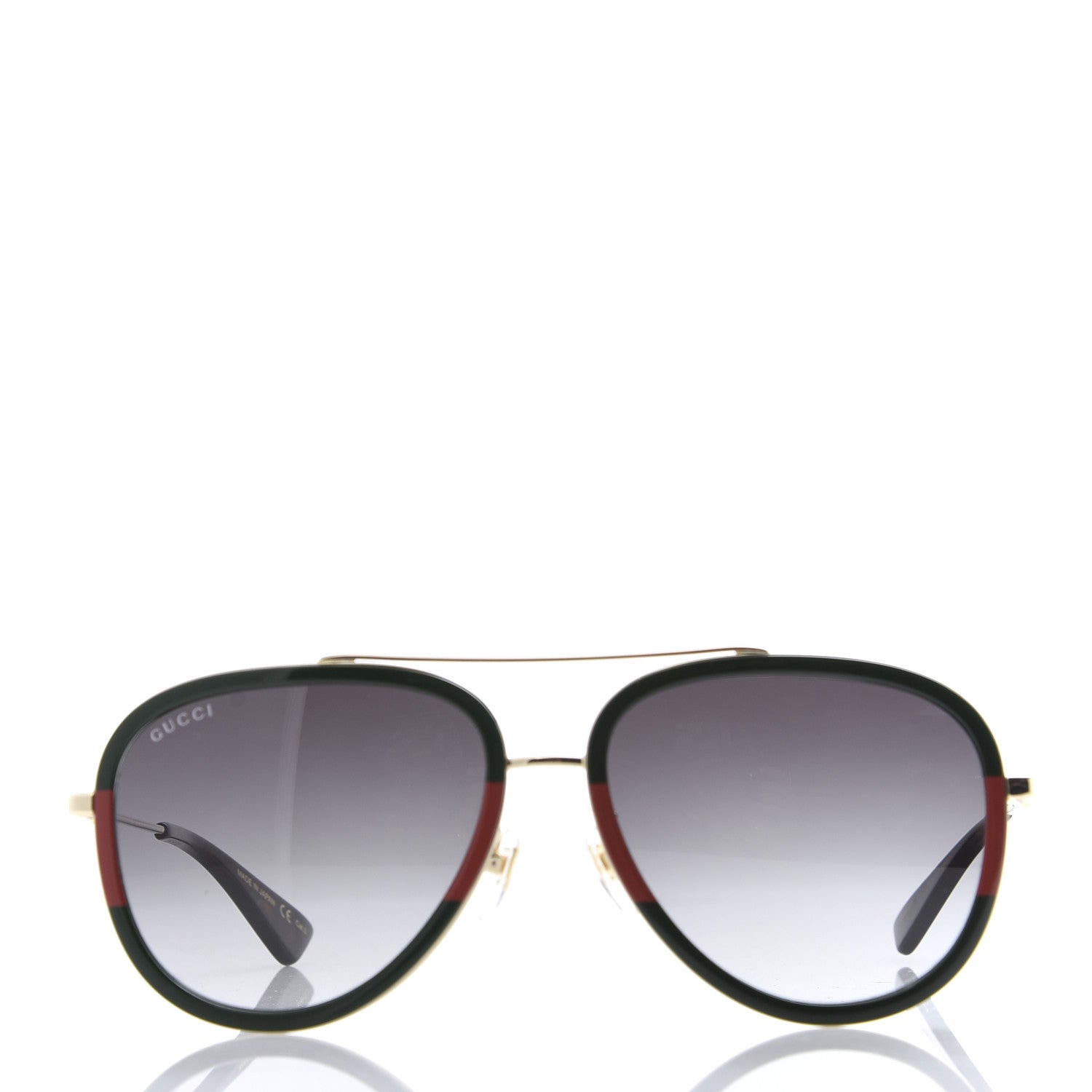 Gucci Acetate Web Aviator Sunglasses GG0062S Green Red 2 of 8