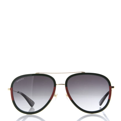 Gucci Acetate Web Aviator Sunglasses GG0062S Green Red 2 of 8