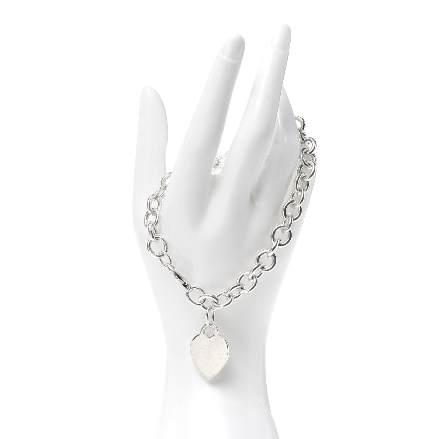 Tiffany Sterling Silver Heart Tag Charm Bracelet 2 of 4