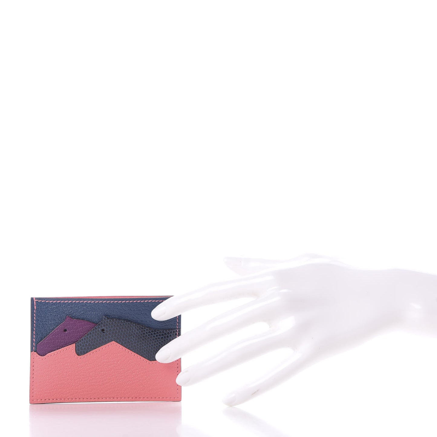 Chevre Mysore Lizard Les Petits Chevaux Card Holder Rose Ete