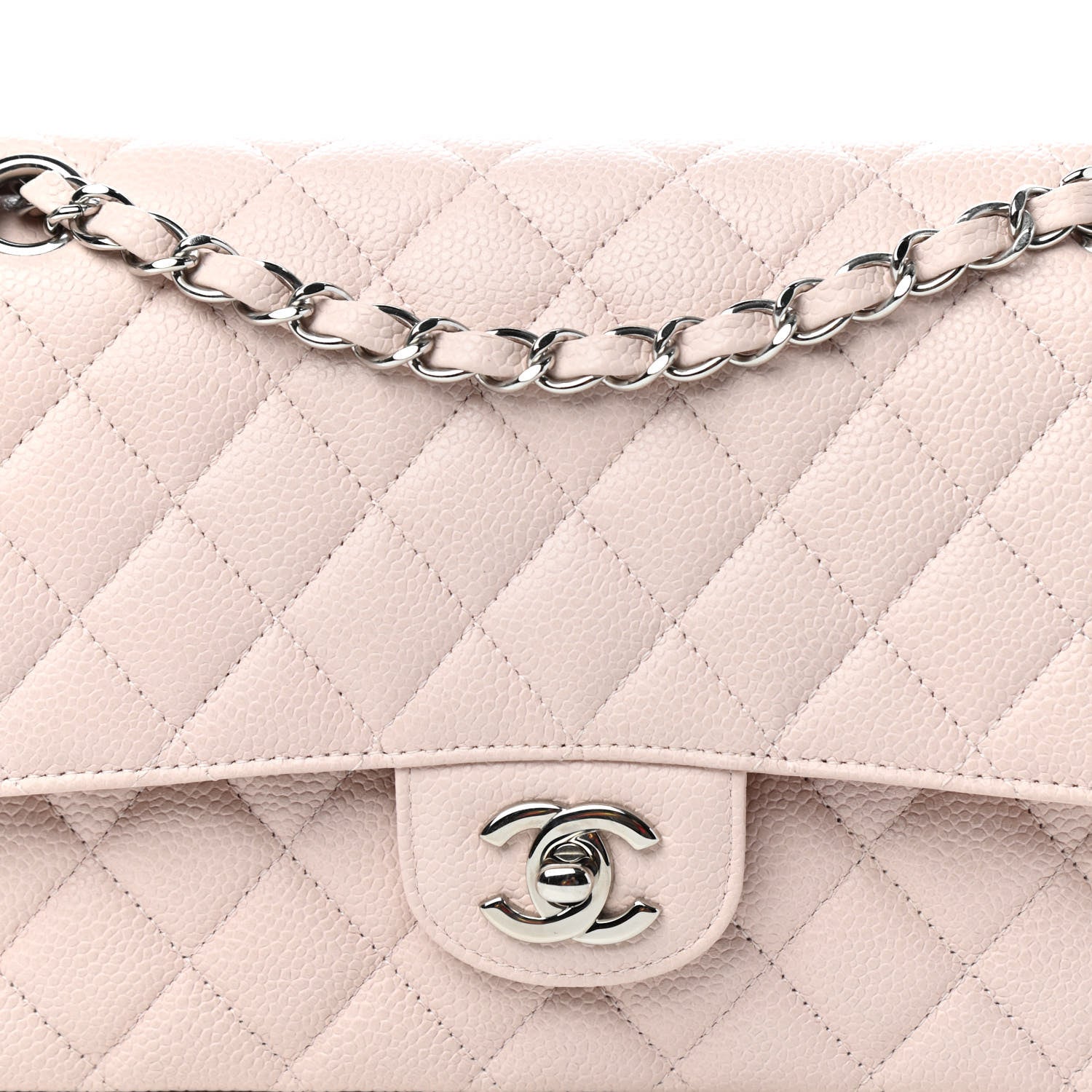 Chanel Caviar Quilted Medium Double Flap Light Pink 11 of 11