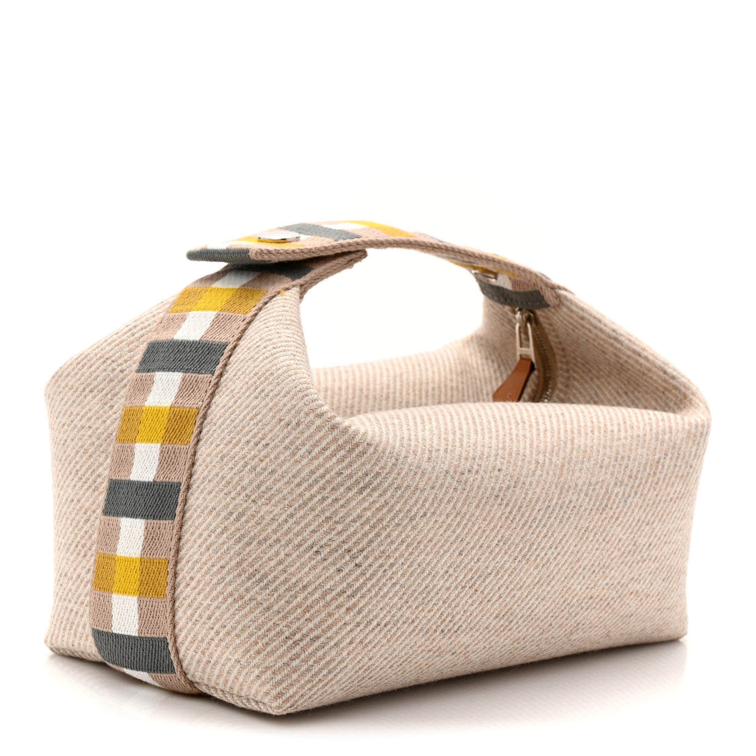 Hermes Wool Small Au Carre Bride-A-Brac Pouch Seigle 3 of 7