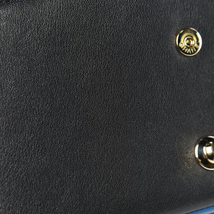 Chanel Sheepskin Quilted Small Mademoiselle Flap Black Blue 10 of 14