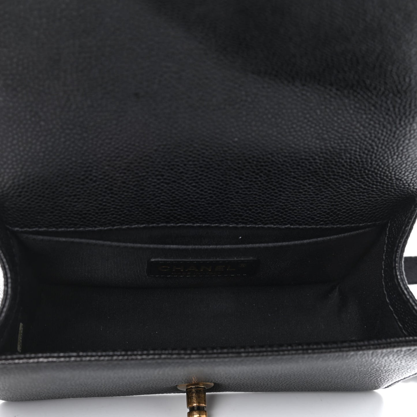Caviar Quilted Small Boy Flap Black