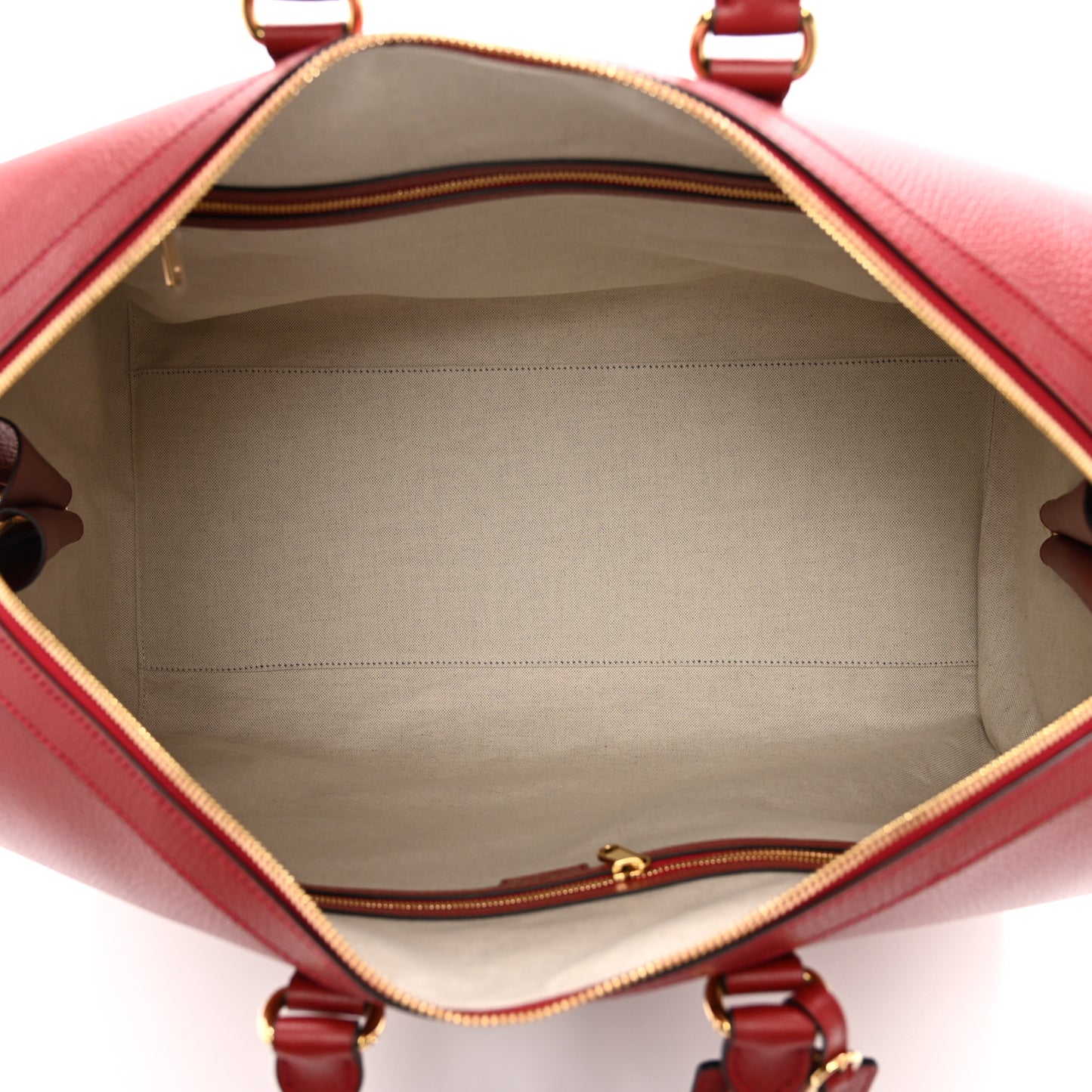 Textured Dollar Calfskin Web Large Duffle Bag Red