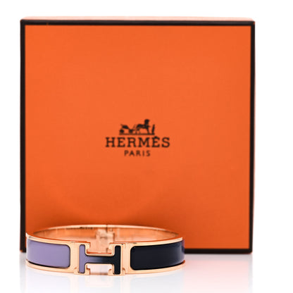 Hermes Enamel Narrow Fusion Clic Clac H Bracelet PM Lilas Ultramarine 5 of 5