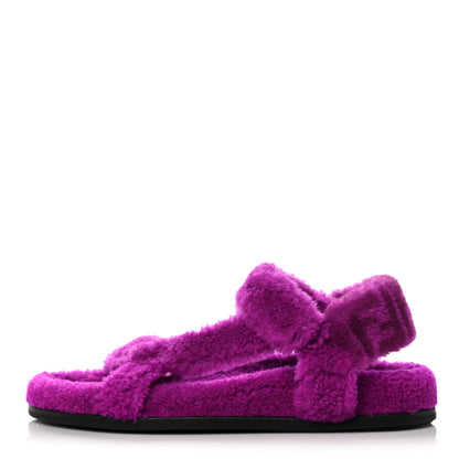 Fendi Shearling FF Fendi Feel Sandals 39 Bouganville 1 of 7