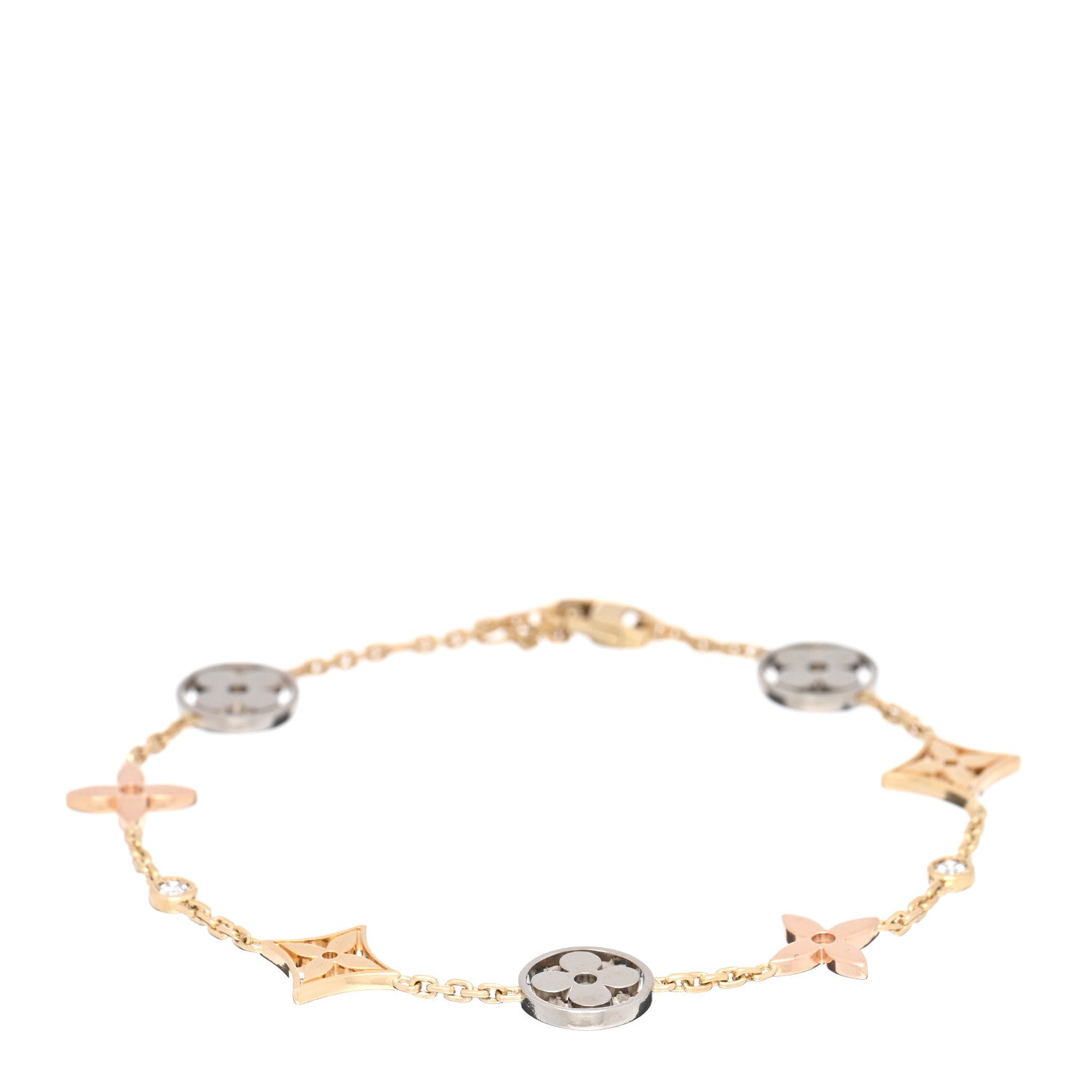 Louis Vuitton 18K Yellow White Pink Gold Diamond Idylle Blossom Bracelet 1 of 4