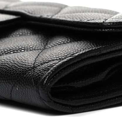 Chanel Caviar Quilted Medium Gusset Flap Wallet Black 9 of 10