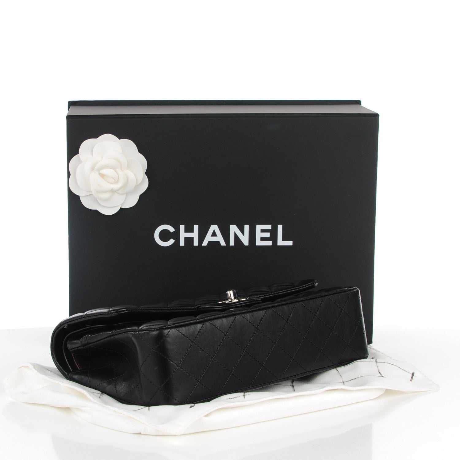 Chanel Lambskin Quilted Medium Double Flap Black 4 of 9