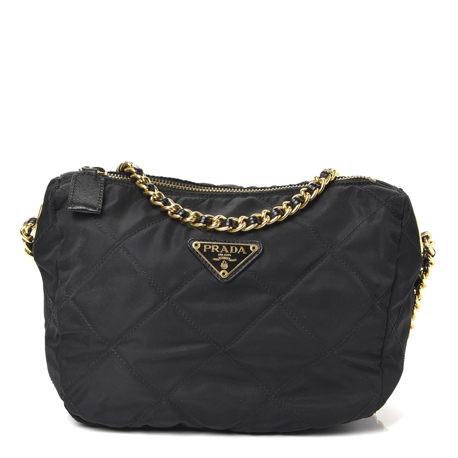 Prada Nylon Tessuto Impuntu Quilted Crossbody Bag Black 1 of 9